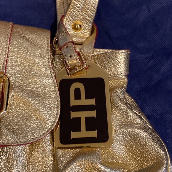 Dooney & Burke RARE Pink Trimmed Gold Bag - Picture 3 of 15